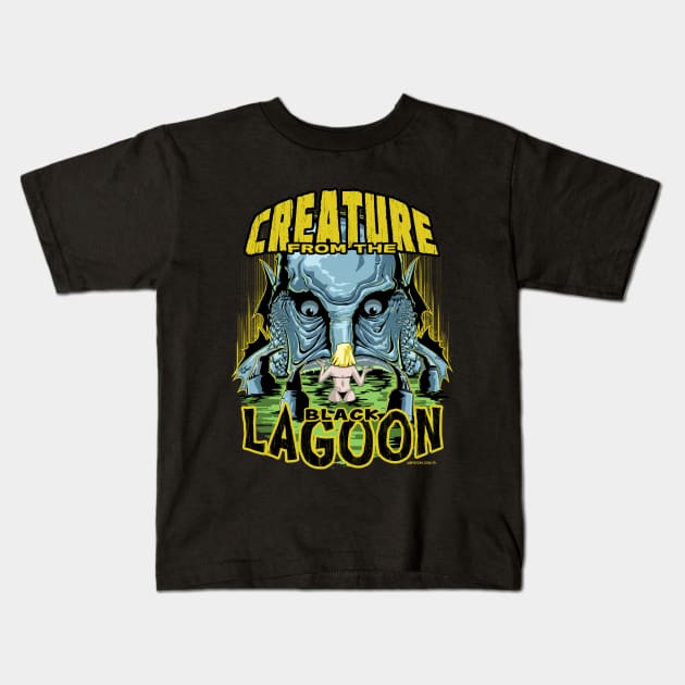 Creature From The Black Lagoon Kids T-Shirt by mrpsycho